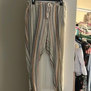 Striped cotton summer pants